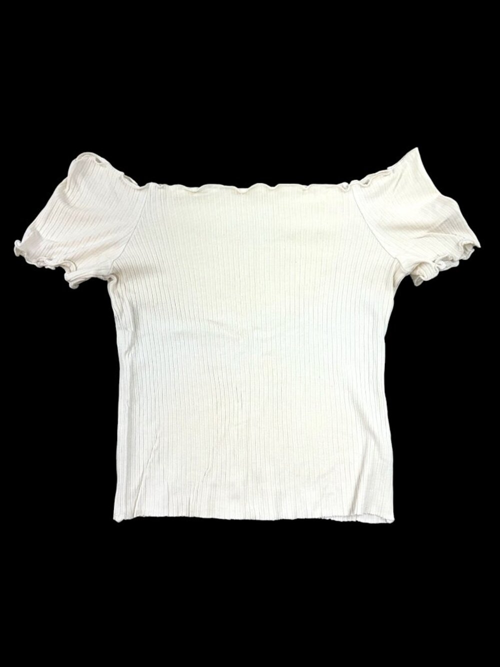 Apple Off the Shoulder Ribbed Top - Picture 2 of 6